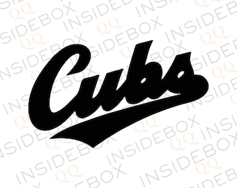 Béisbol de los Cubs, ¡Vamos Cubs! SVG, fuente retro para camisetas deportivas, logotipo del equipo de los Cubs. Archivo vectorial para Cricut, Silhouette, PDF, JPEG, PNG, EPS, SVG.