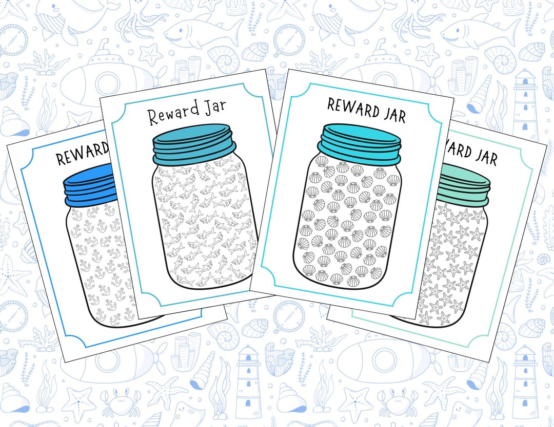 Kids Printable Reward Jar Summer Bundle, Kids Reward Chart, Points ...