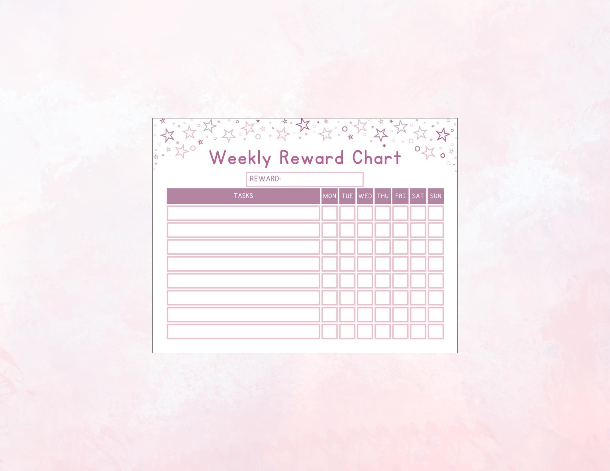 Kids Weekly Reward Chart Printable, Kids Habit Tracker, Positive ...