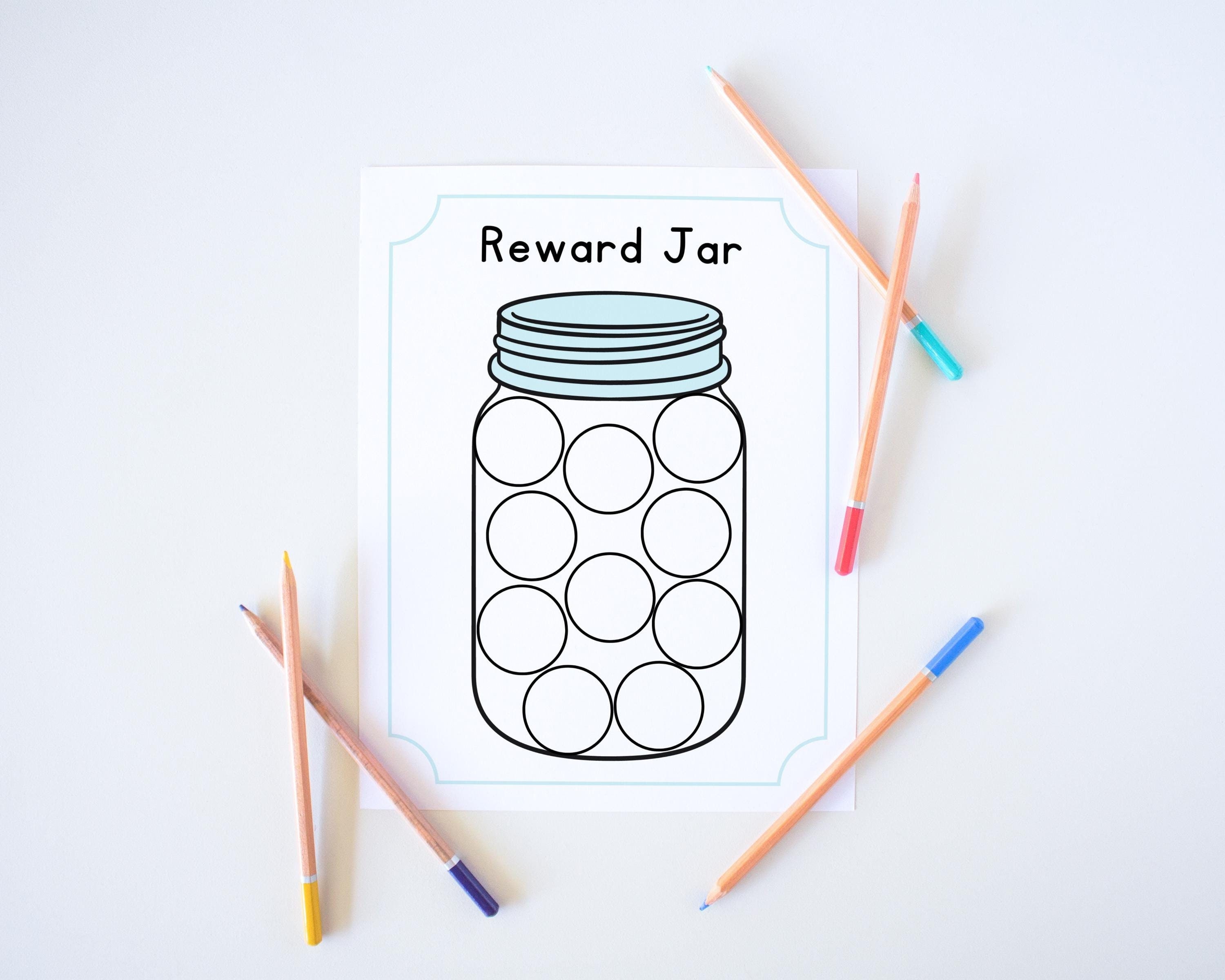 Kids Printable Reward Jar, Kids Reward Chart, Marble Jar, Reward Chart ...