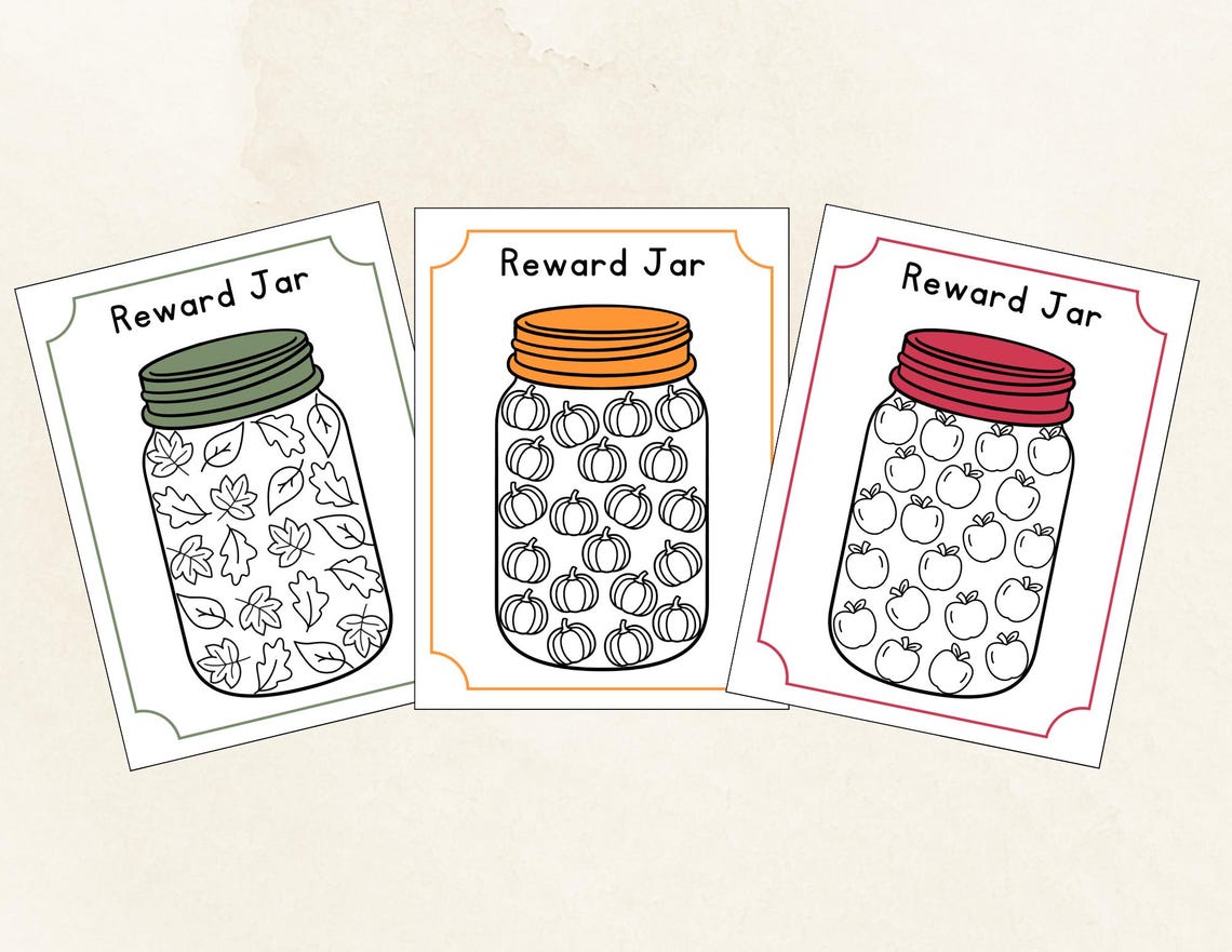 Reward Jar Printable Bundle, Reward Chart, Toddler Reward Jar, Kid ...