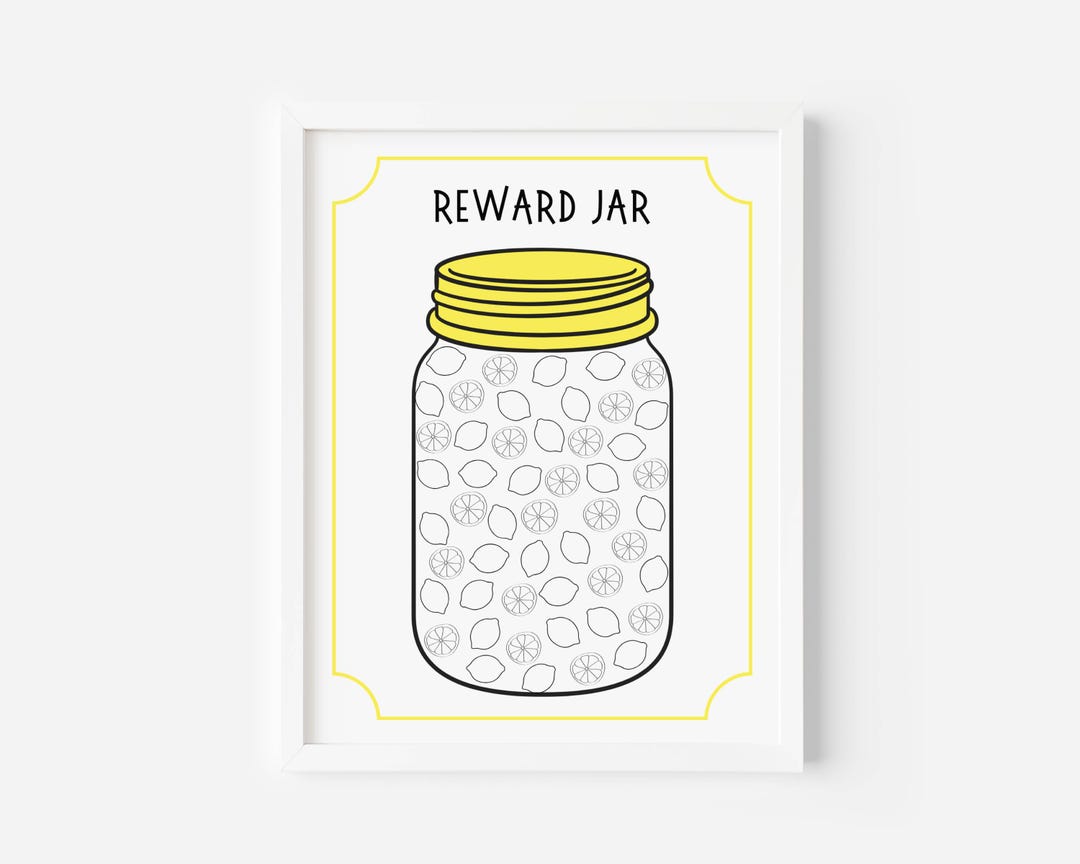 50 Lemons Kids Printable Reward Jar, Kids Reward Chart, Kids Marble Jar ...