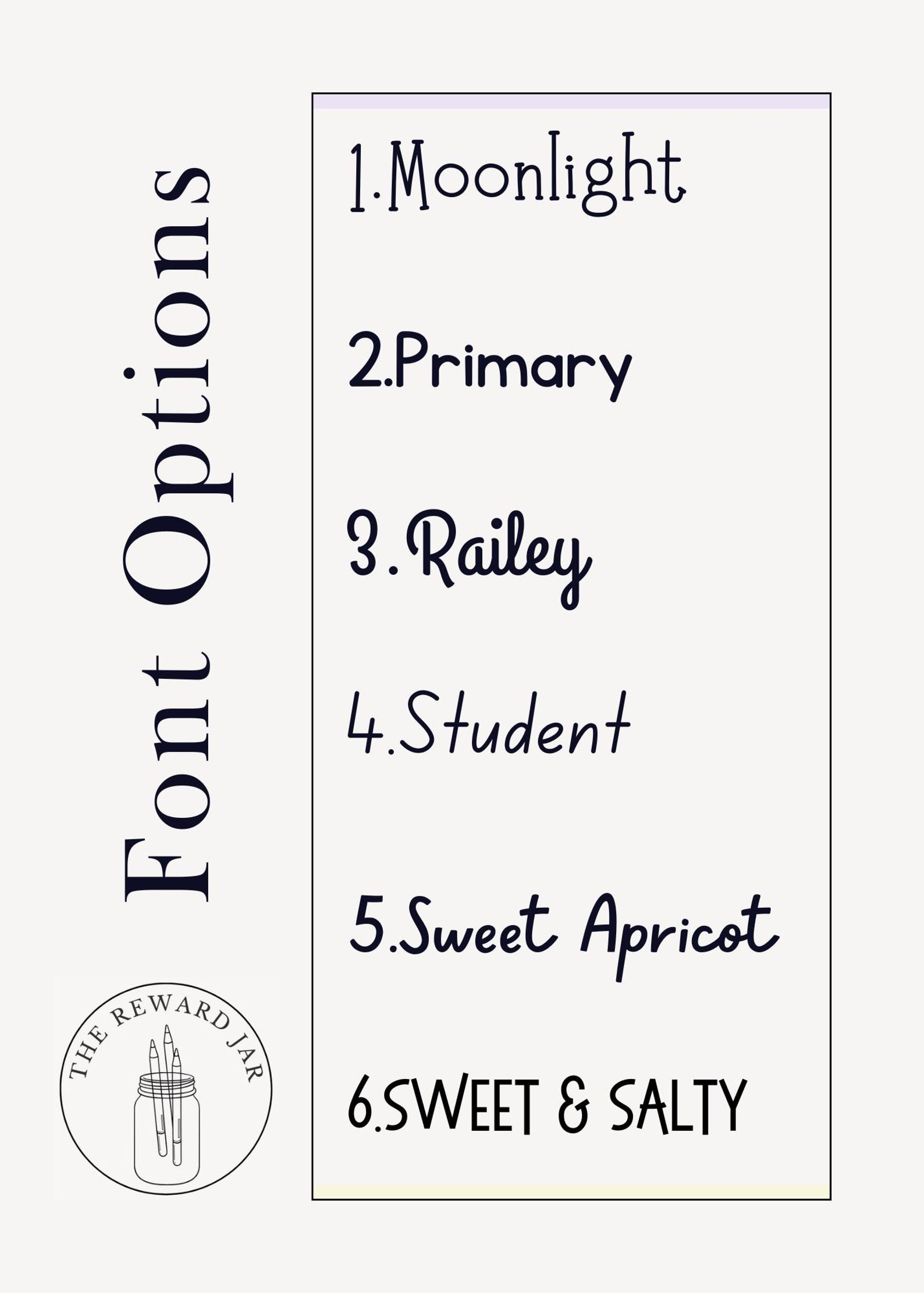 Kids Weekly Reward Chart