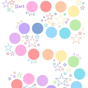 Printable reward chart with stars in rainbow colors
