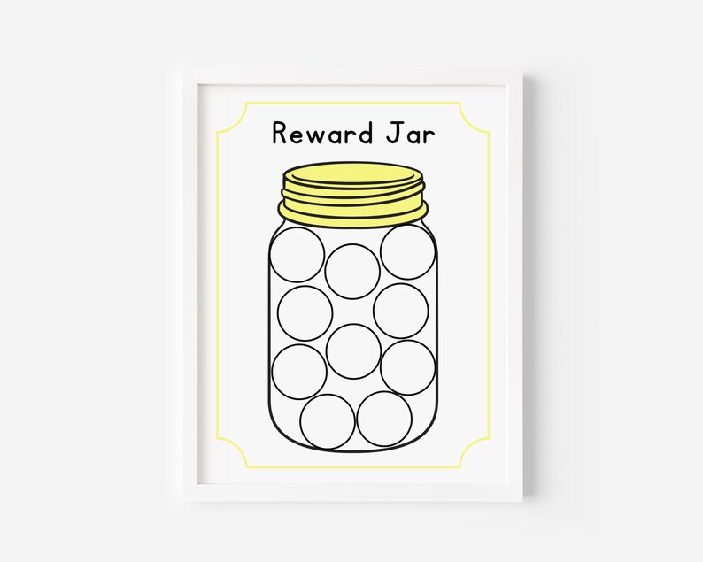 Kids Printable Reward Jar, Kids Reward Chart, Marble Jar, Reward Chart ...