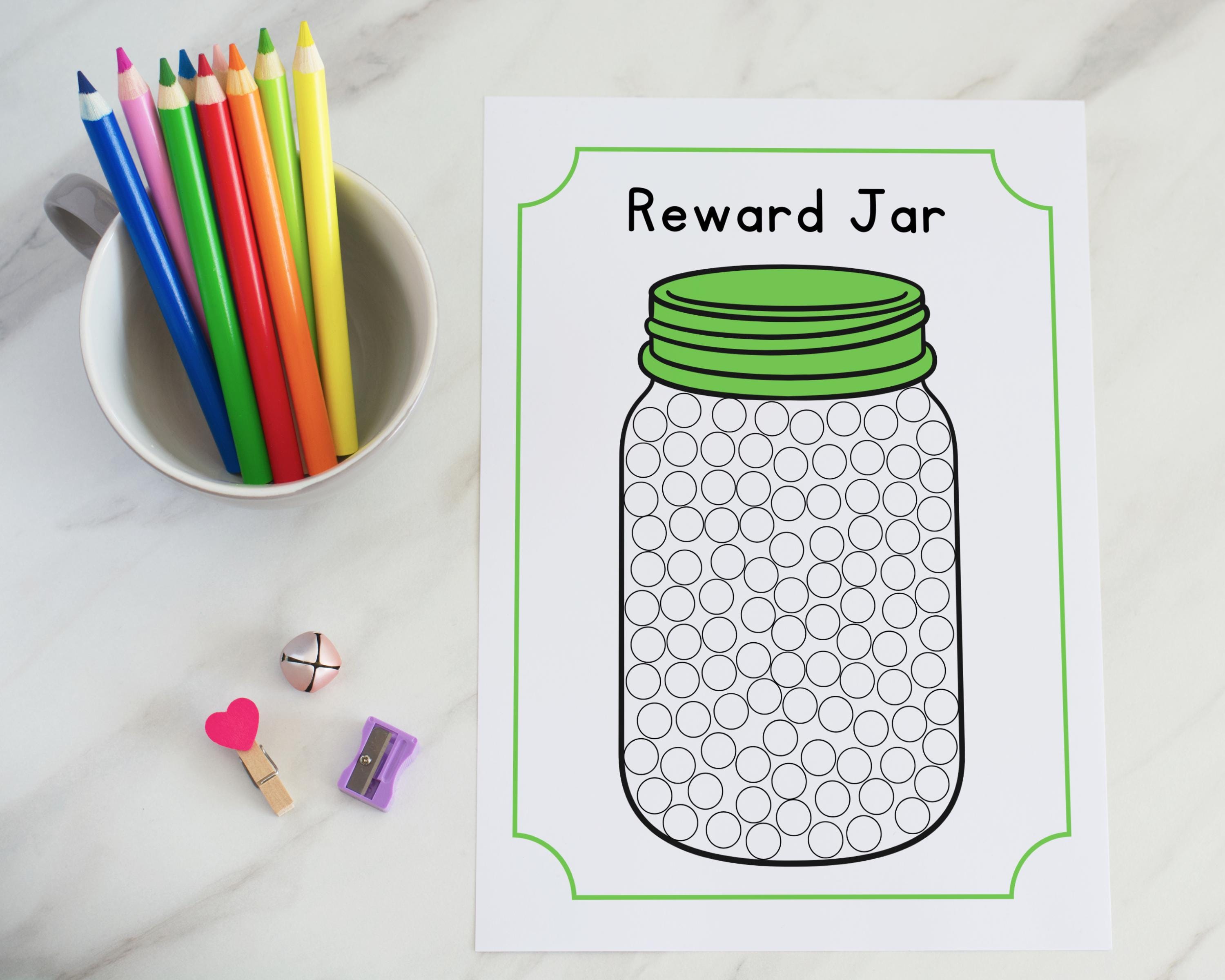 100 Marbles Kids Printable Reward Jar, Kids Reward Chart, Marble Jar ...