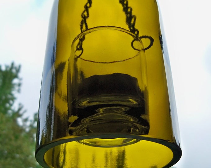 Wine Bottle Hanging Candle Holder/lantern Etsy