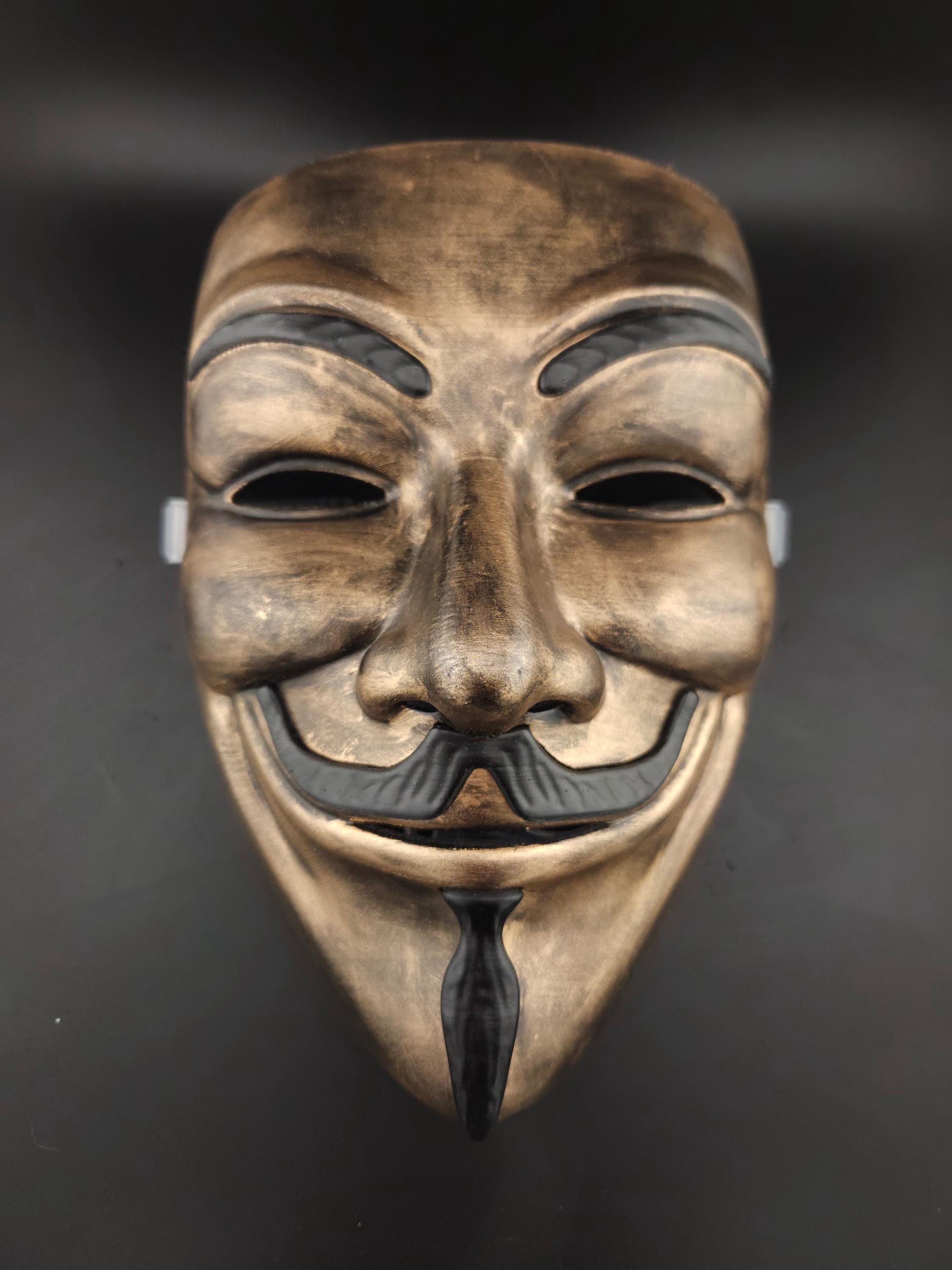 Antique Gold Guy Fawkes Mask – Iconic V for Vendetta Cosplay