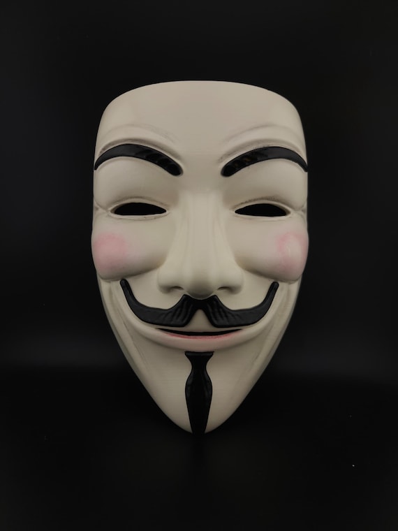 3D Printed Guy Fawkes Mask: V for Vendetta Cosplay, Hand-painted