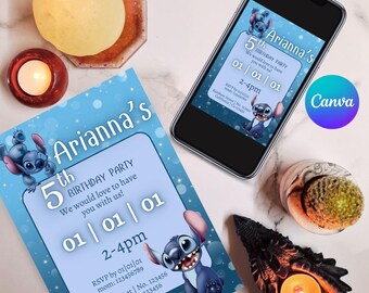 Digital Invitation, Custom in Canva, Printable Invitations, Party Evites, Instant Download Invites, ready to edit, Birthday invitations