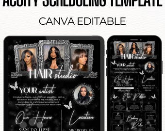 Editable Acuity Scheduling Template,  Hair Stylist Acuity Scheduling Template, Hair Stylist Branding, Hair Stylist Website, Canva Templates