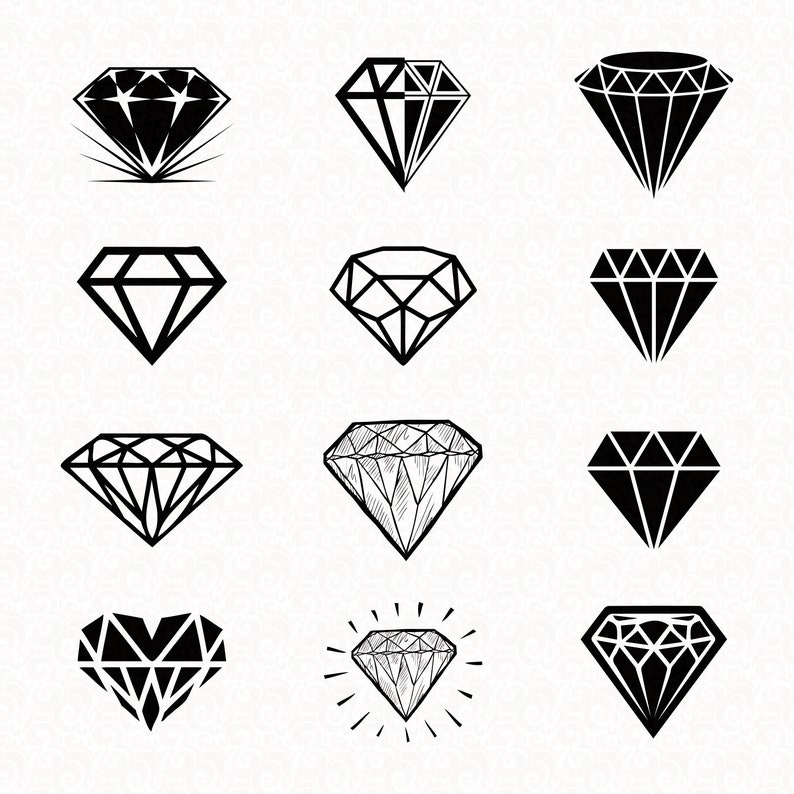 Diamond Svg Bundles, Diamond PNG Bundles, Diamond Clipart, Crystal Svg ...