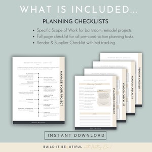 Bathroom Renovation Checklist, Bathroom Remodel Check List, Bathroom ...