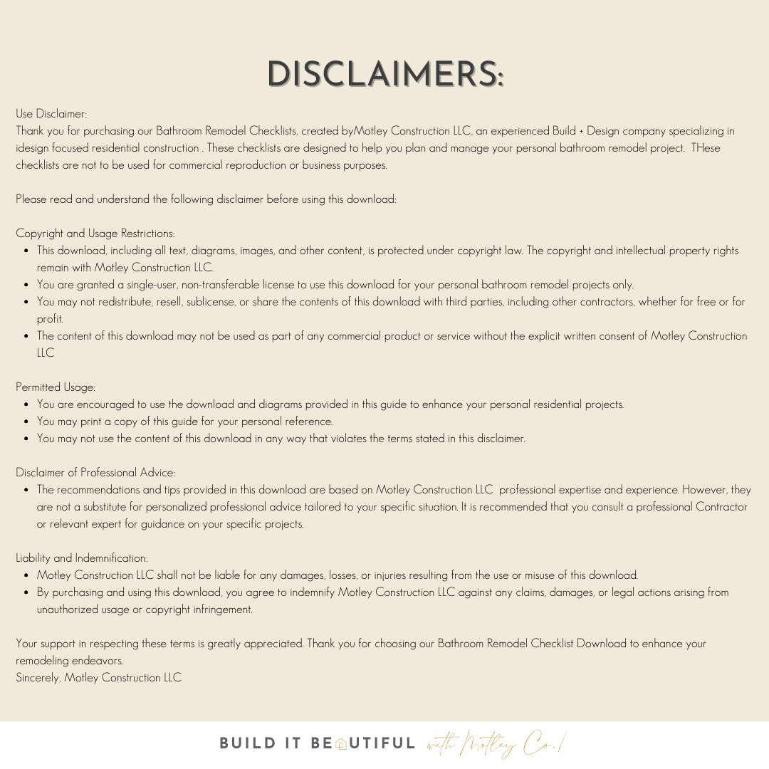 Bathroom Renovation Checklist, Bathroom Remodel Check List, Bathroom ...