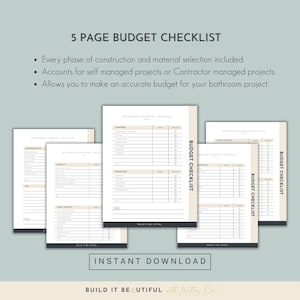 Bathroom remodel checklist, bathroom renovation checklist, homeowner checklist, home remodel planner
