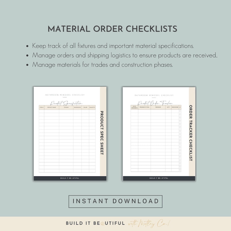 Bathroom remodel checklist, bathroom renovation checklist, homeowner checklist, home remodel planner