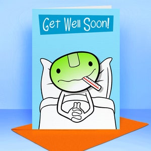 Carte Get Well Soon - Carte faite main avec motif en relief