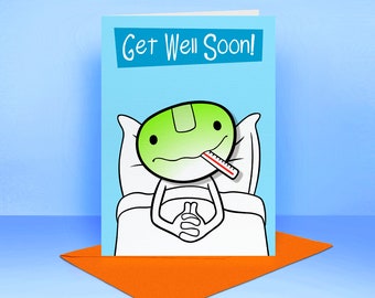 Get Well Soon Card - Handmade Raised Design card