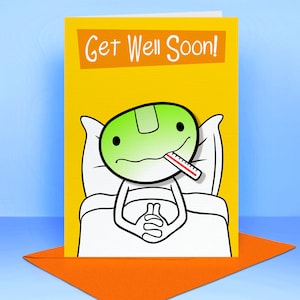 Carte Get Well Soon - Carte faite main avec motif en relief