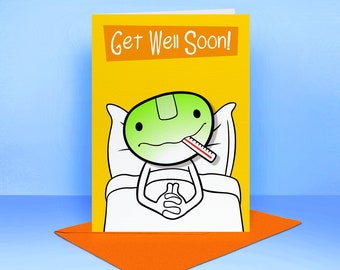 Get Well Soon Card - Handmade Raised Design card