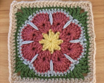 African Flower Granny Square Crochet Pattern: Beginner-Friendly PDF