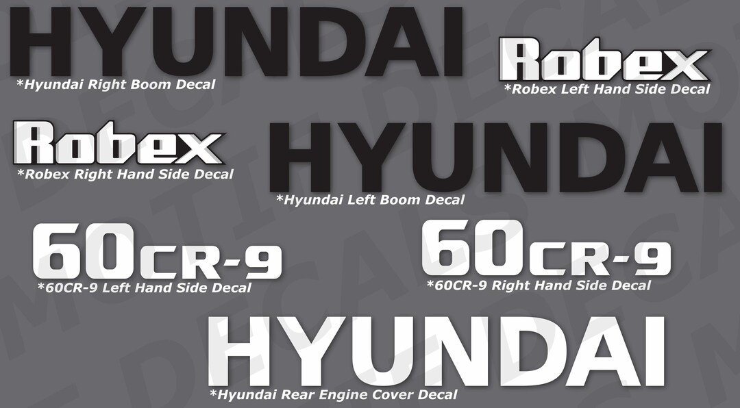 SVG Hyundai Robex 60CR-9/ R60 Excavator | Digger Decal | Sticker