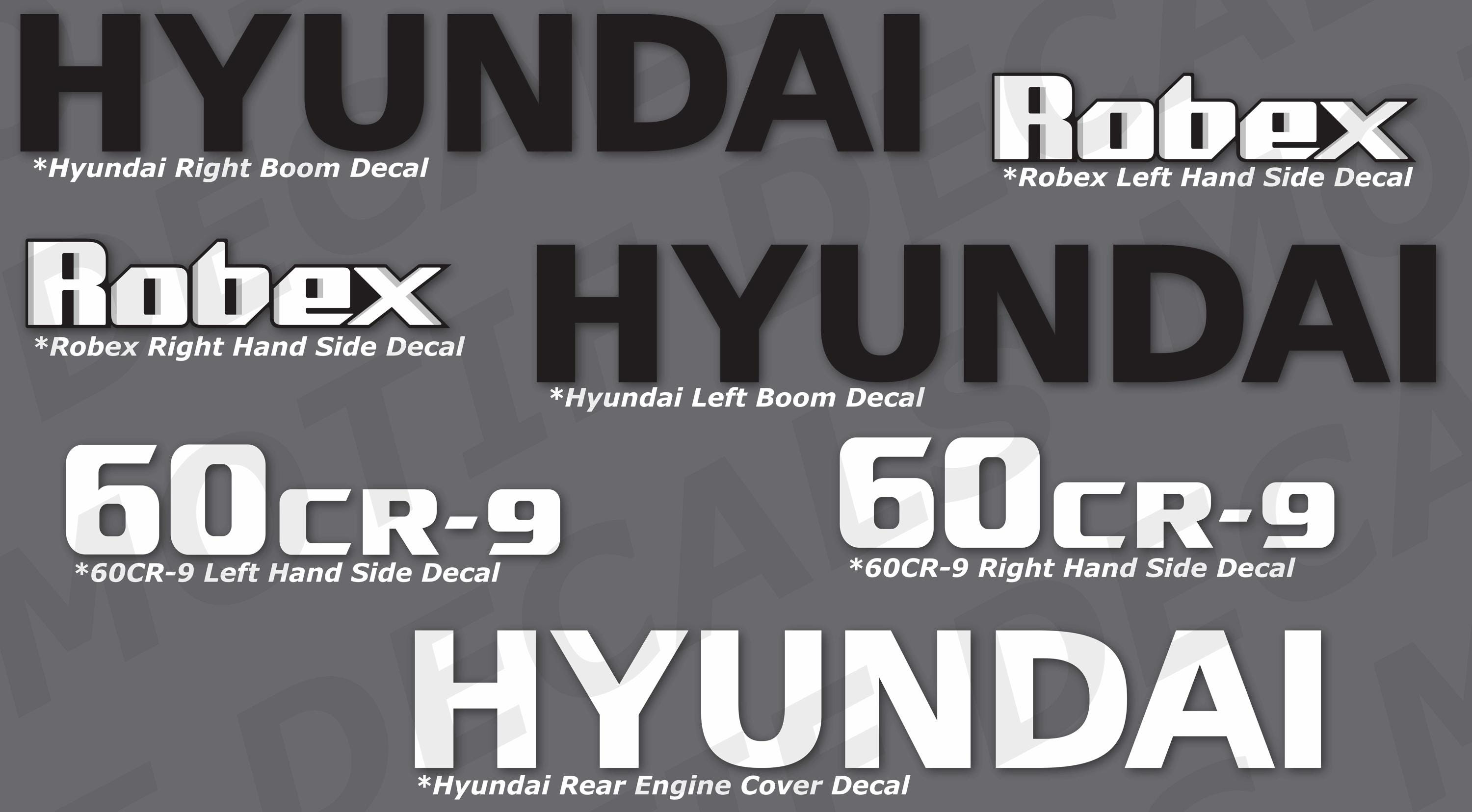 ステッカー　Levi's、BOBSON、McGREGOR、RIVAX SVG Hyundai Robex 60CR-9/ R60 Excavator | Digger Decal | Sticker