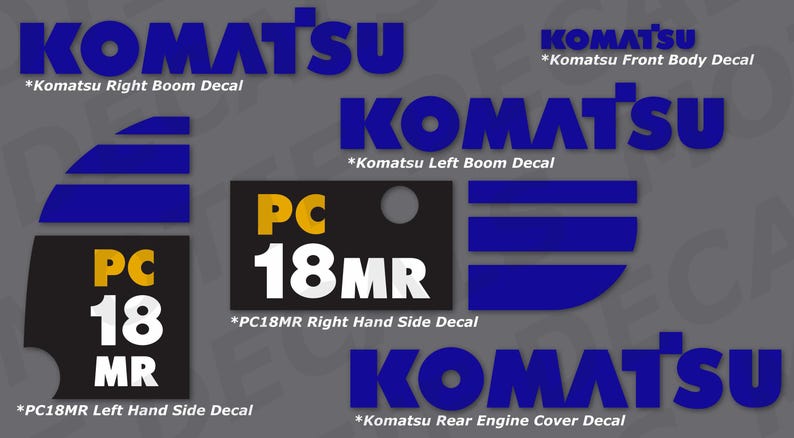 SVG Komatsu PC18MR-3/PC18 Excavator | Digger Decal | Sticker Vector | Digital File image 1