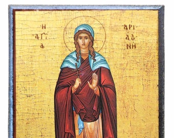 Saint Ariadne, full body, Byzantine icon, orthodox icon, handmade icon