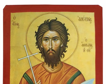 Sint Alexius, de man Gods, in Rome, Byzantijns icoon, orthodox icoon, handgemaakt icoon