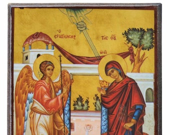 Annunciation, Byzantine icon, orthodox icon, handmade icon