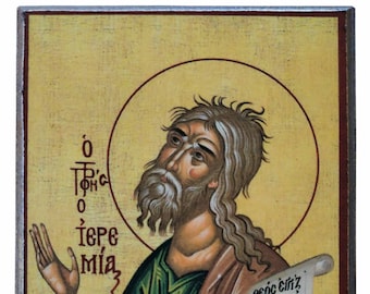 Handmade Holy Prophet Jeremiah Byzantine Icon