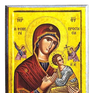 Virgin and Child, Formidable Protection, Byzantine icon, orthodox icon, handmade icon