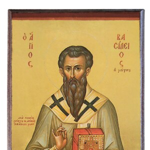 Saint Basile le Grand, archevêque de Césarée, Cappadoce, icône byzantine, icône orthodoxe, icône faite main