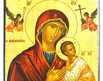 Virgin and Child, Immaculate, Byzantine icon, orthodox icon, handmade icon
