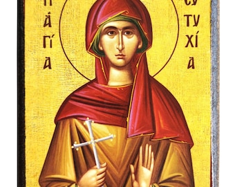 Saint Eutychia, The Confessor, Byzantine icon, orthodox icon, handmade