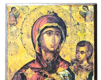 Virgin and Child of Agiasou, Byzantine Cornice Icon