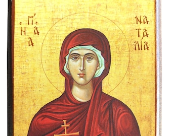 Saint Natalia, of Nicomedia, Byzantine icon, orthodox icon, handmade icon