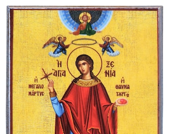 Saint Xenia, The Great Martyr, of Peloponesus, Greece, full body, Byzantine icon, orthodox icon, handmade icon