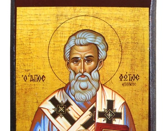 Heiliger Photius die Große byzantinische Ikone, handgemachte östliche Kunst