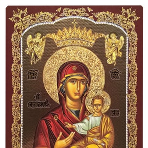 Virgin and Child, Hodegetria, of Soumela, Byzantine icon, orthodox icon, handmade icon