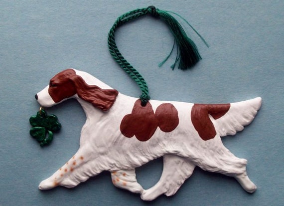 Setter Red And White Wshamrock Christmasholiday Artist Dog Breed Ornament - 
