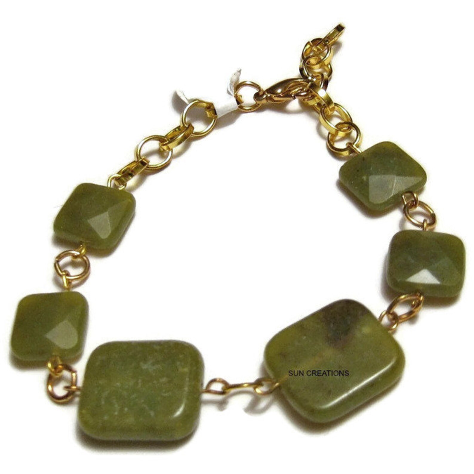 Serpentine Gemstone braceletGemstone Jewelry Womens Etsy