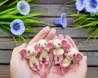 Patrón de crochet para ratón pequeño: Juguete amigurumi fácil (Patrón PDF)