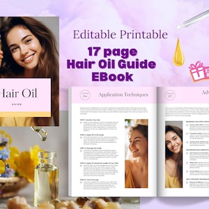 Hair Oil Application Guide, Hair Treatment Instructions, A guide to growing your hair longer, printable hair treatment guide, essential oils
