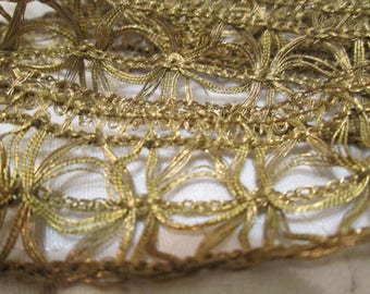 Antique French Gold Metallic Bullion Trim 18th Century Passementerie Rare & hard to find goldwork