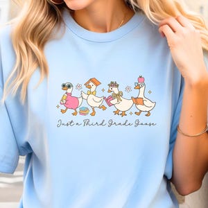 Just A School Goose Third Grade Teacher Shirt, 3rd Grade Teacher Shirt, 3rd Grade TShirt, Third Grade TShirt, Elementary School Coquette Bow