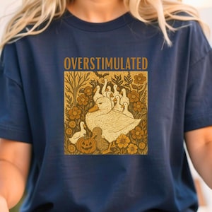 Overstimulated Mama Duck Shirt, 100% Cotton Comfort Colors® Farm Animal Graphic Tee, Homeschool Mom Life Tee, Cottagecore Mother&#39;s Day Gift