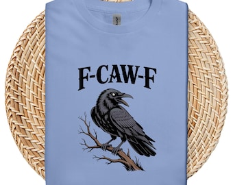 F-Caw-F Funny Crow T-Shirt, Moonlit Raven Design, Autumn Style