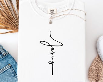 Faith Cross Comfort Colors Shirt, Christian Graphic Tee